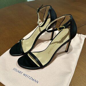 (SOLD) Stuart Weitzman Black leather Nudistsong heels (US 6.5)